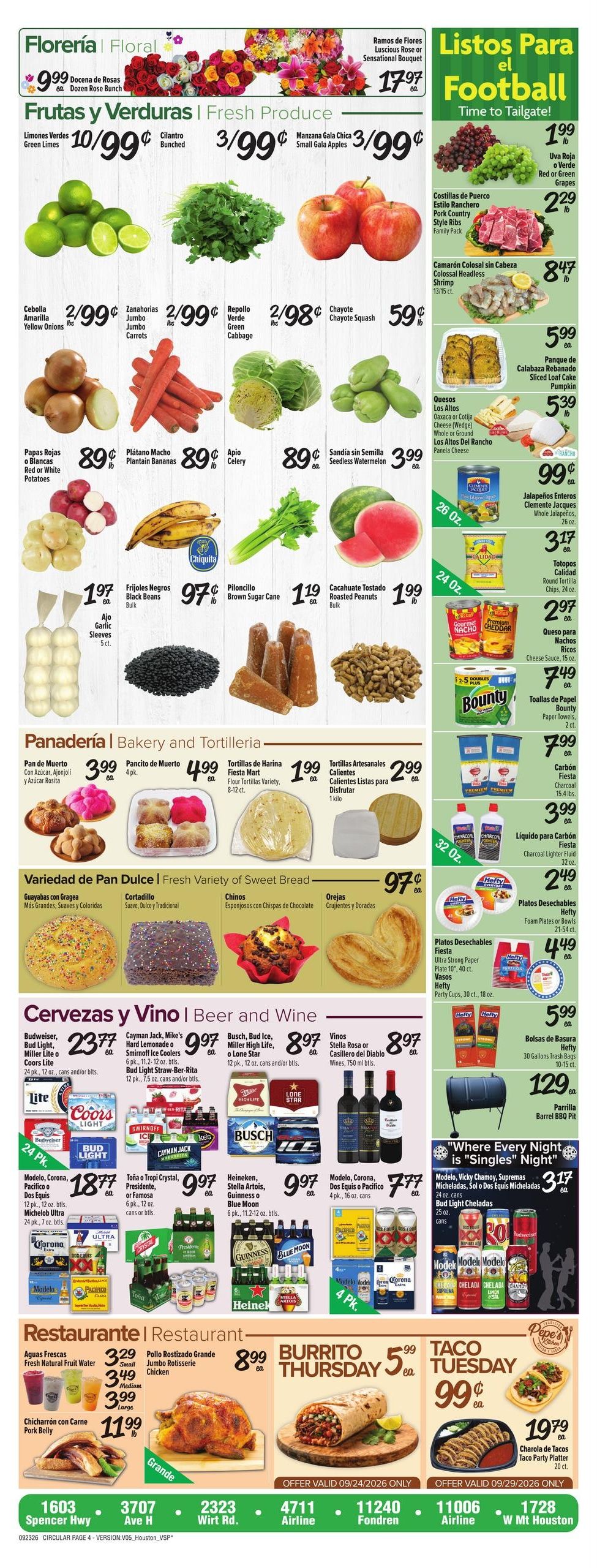 Fiesta Mart (Pasadena Area, TX) Weekly Ad September 23 - 29, 2026