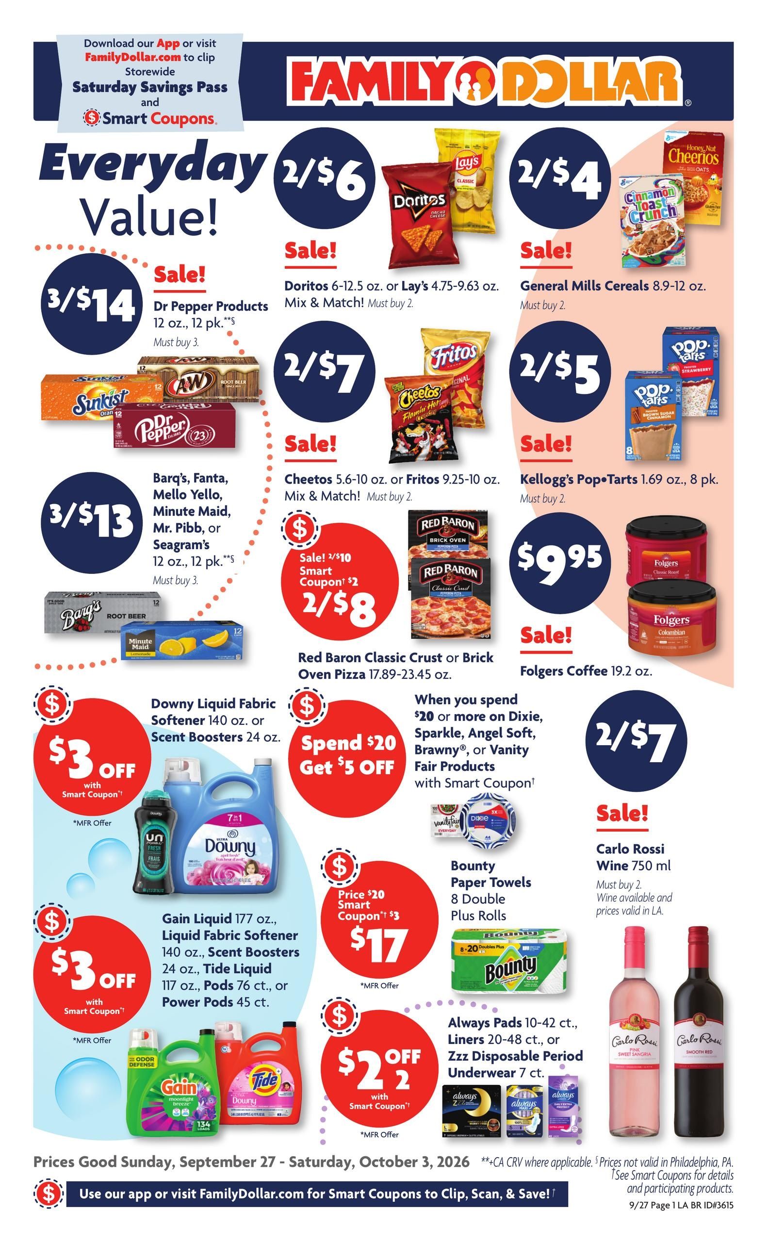 Family Dollar (Baton Rouge Area, LA) Weekly Ad September 27 - October 3, 2026