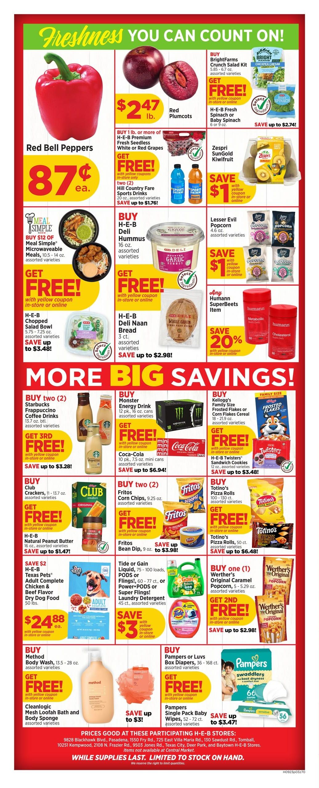 H-E-B (Conroe-Pasadena Area, TX) Weekly Ad September 23 - 29, 2026