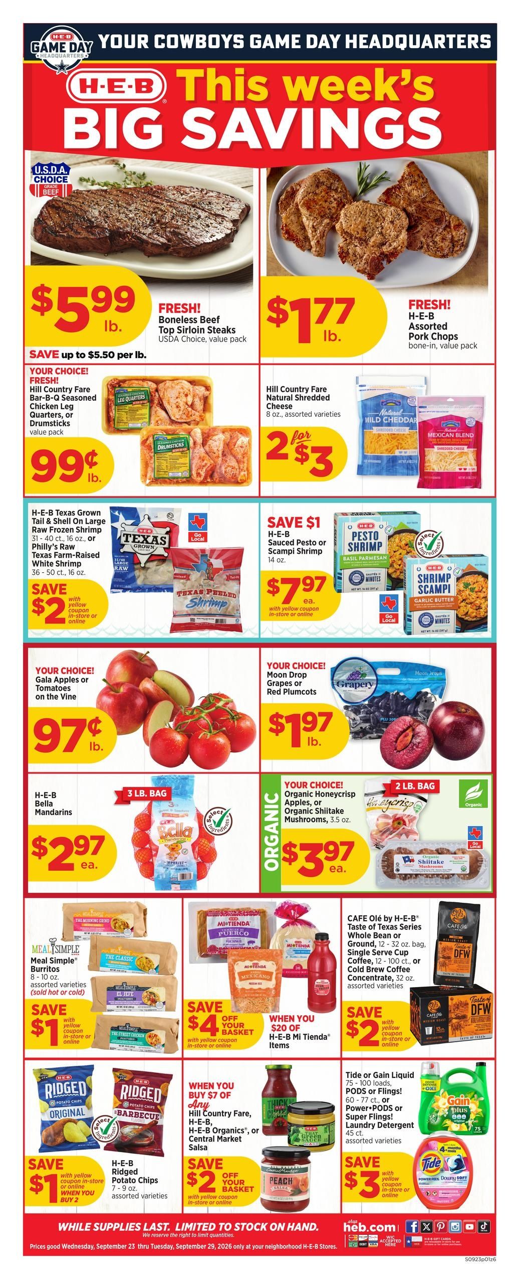 H-E-B (Odessa Area, TX) Weekly Ad September 23 - 29, 2026