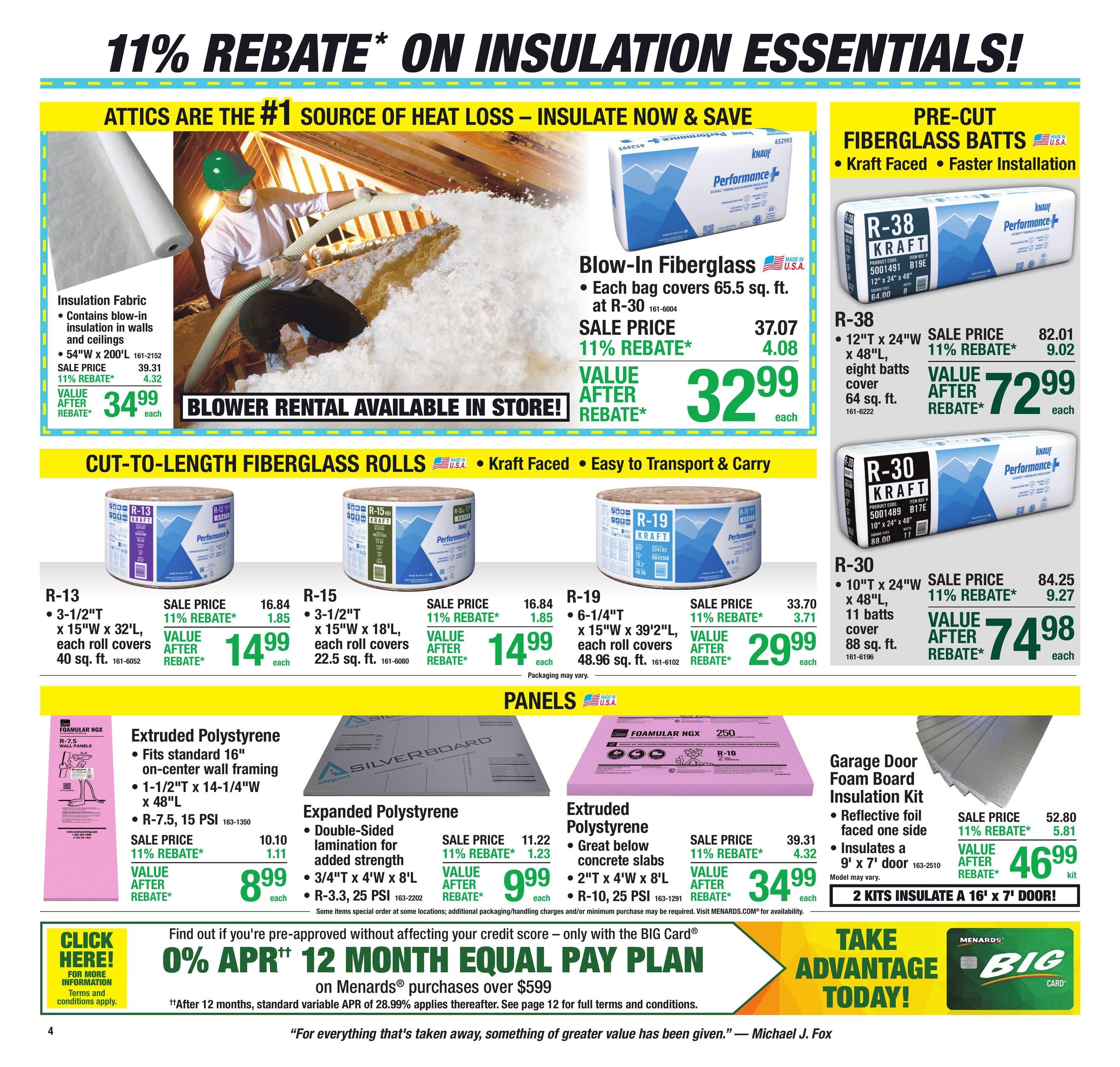 Menards (Caldwell Area, OH) 11% Rebate Sale Weekly Ad September 24 - October 4, 2026