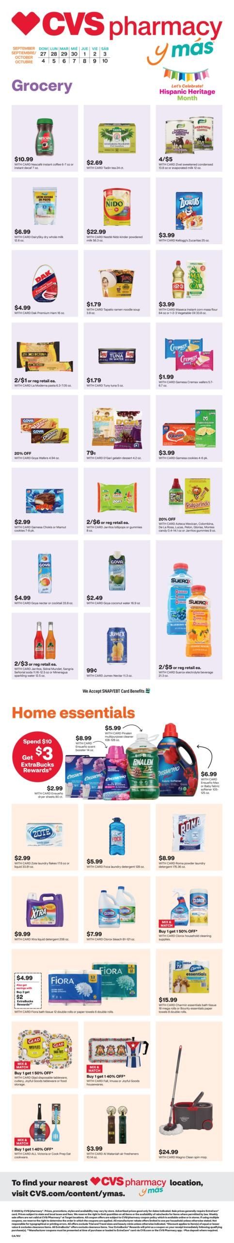 CVS Pharmacy (Alhambra Area, CA) y más Weekly Ad September 27 - October 3, 2026