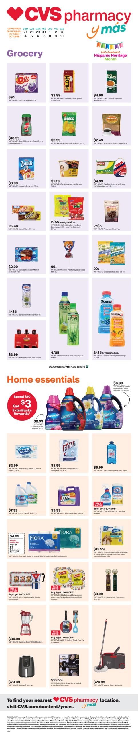 CVS Pharmacy (Bridgeport Area, CT) y más Weekly Ad September 27 - October 3, 2026