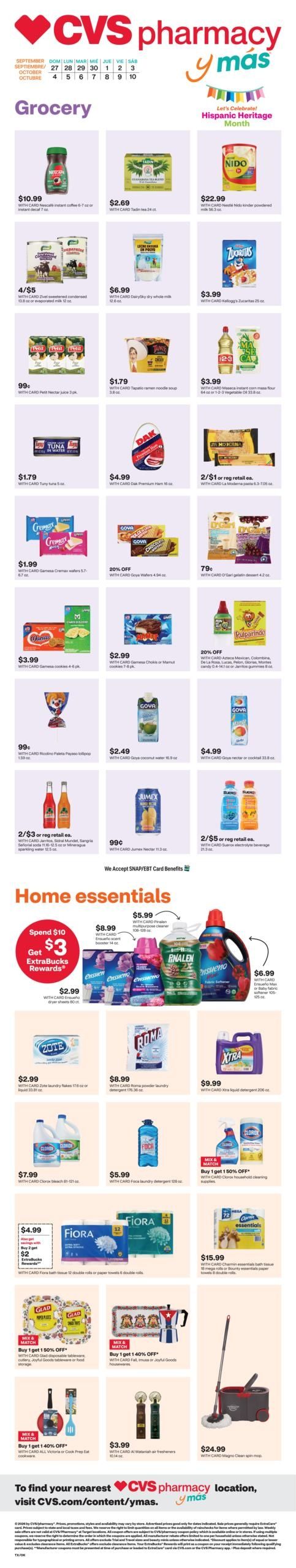 CVS Pharmacy (Edmond Area, OK) y más Weekly Ad September 27 - October 3, 2026