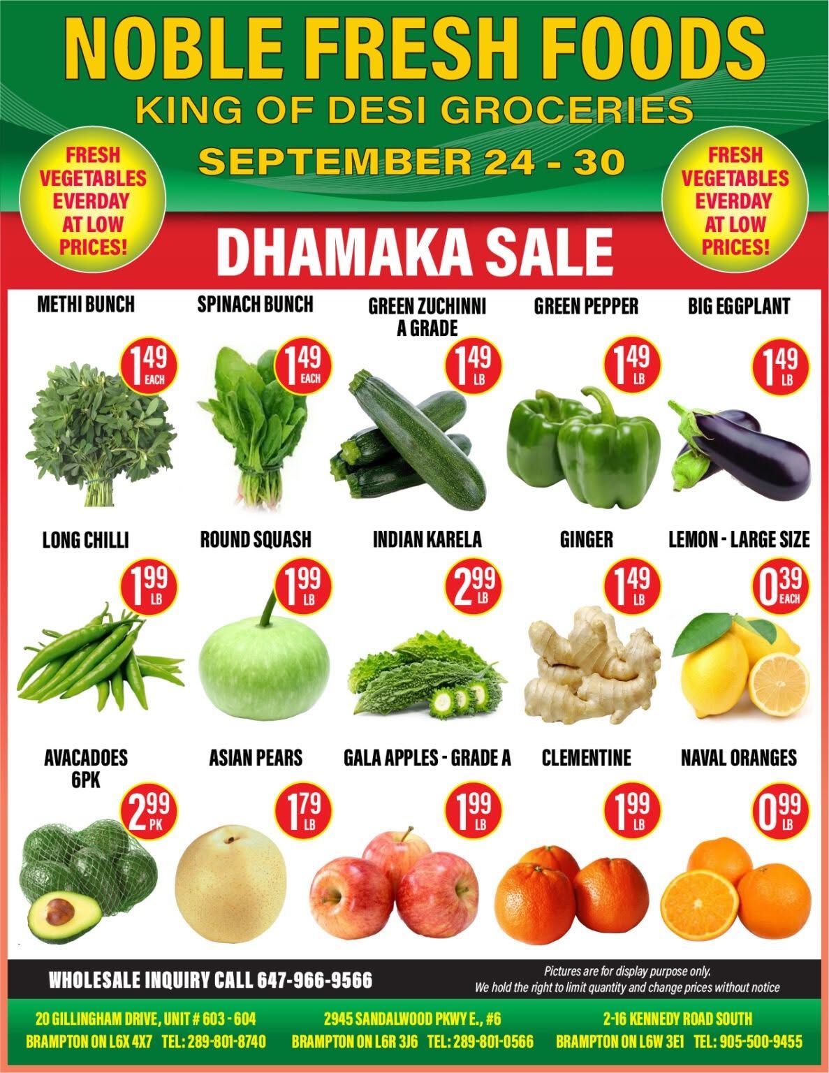 Noble Fresh Foods Flyer September 24 to 30