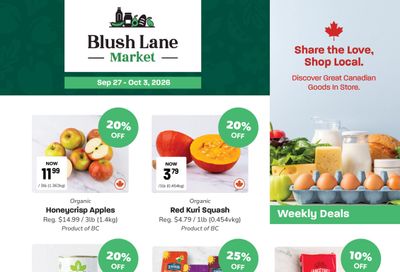 Blush Lane Organic Market Flyer September 27 to October 3