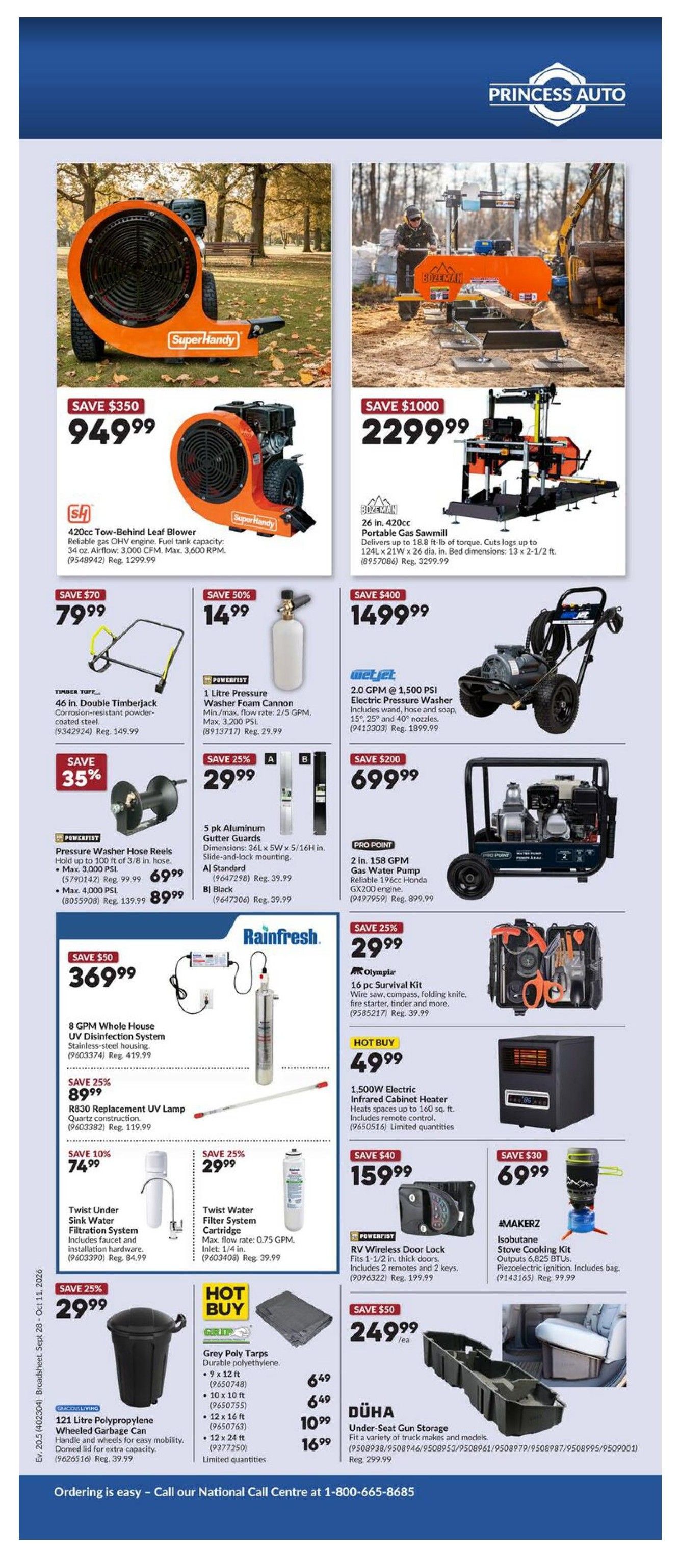 Princess Auto Flyer September 28 to October 11