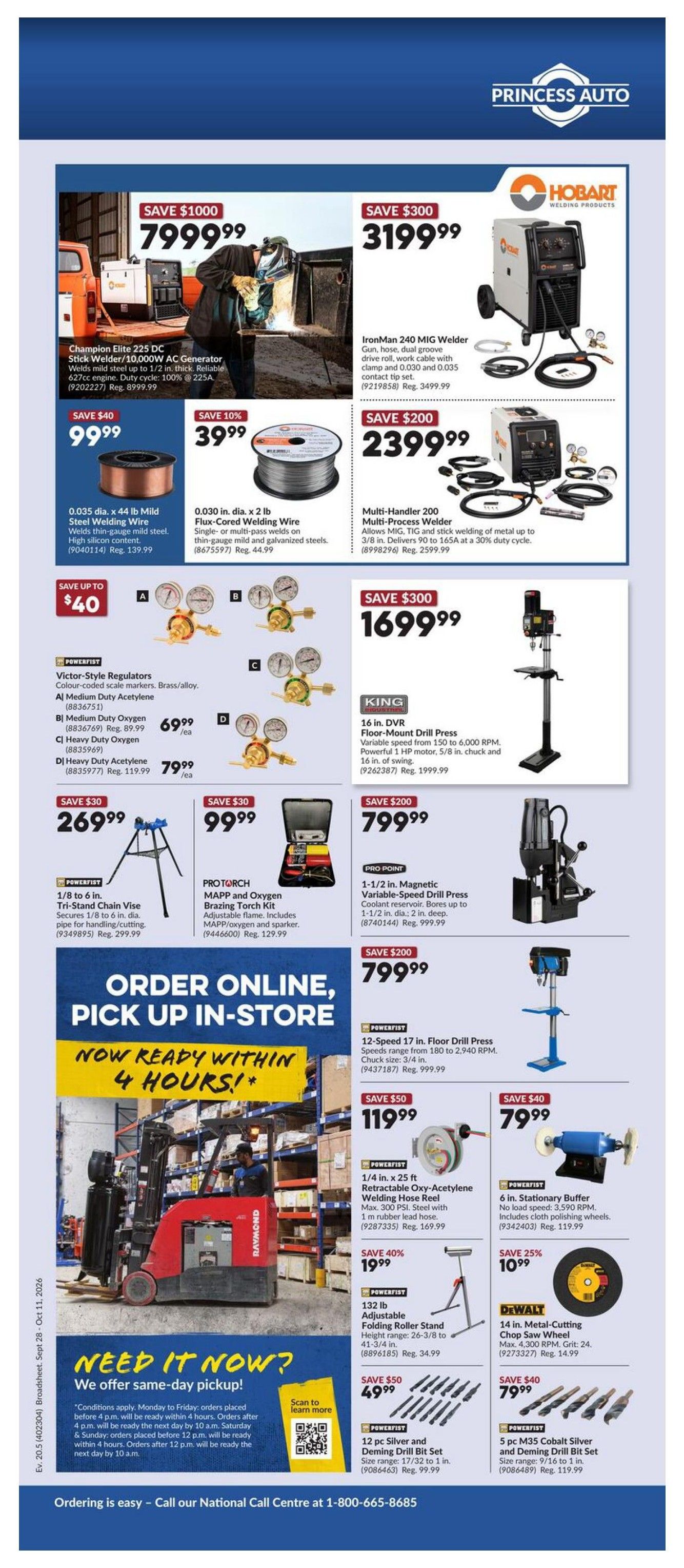 Princess Auto Flyer September 28 to October 11