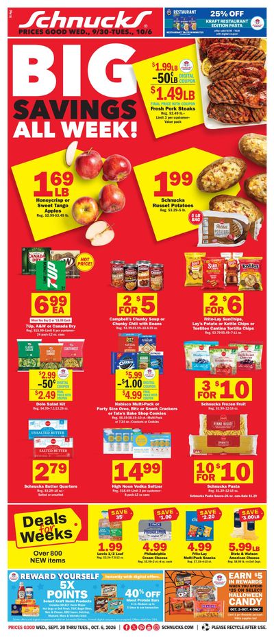 Schnucks (Villa Ridge Area, IL) Weekly Print Weekly Ad September 30 - October 6, 2026