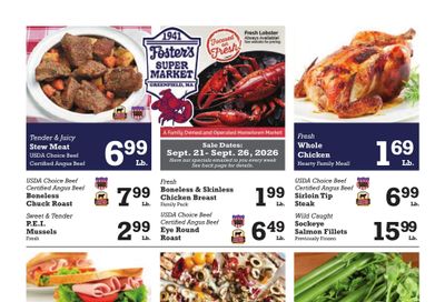 Foster's Super Market Weekly Ad September 21 - October 3, 2026