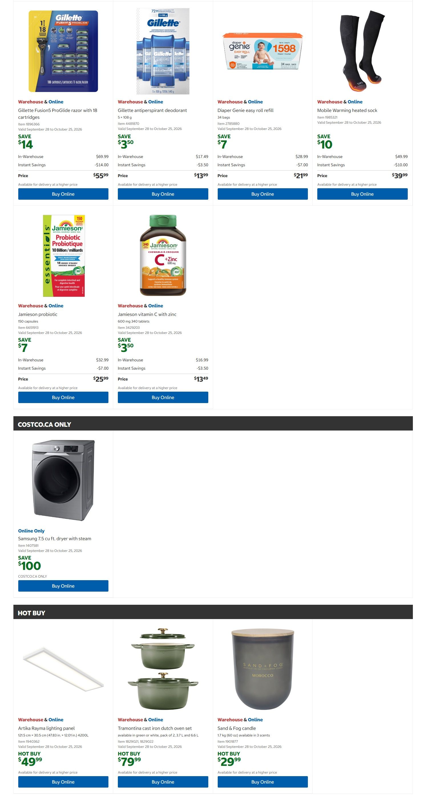 Costco (West, ON, Atlantic Canada) Warehouse Offers September 28 to October 11