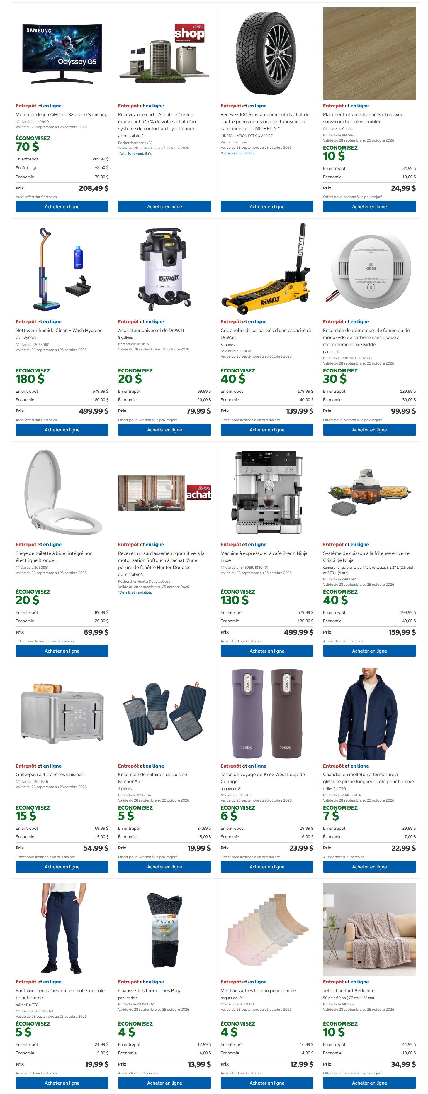 Costco (QC) Warehouse Offers September 28 to October 11