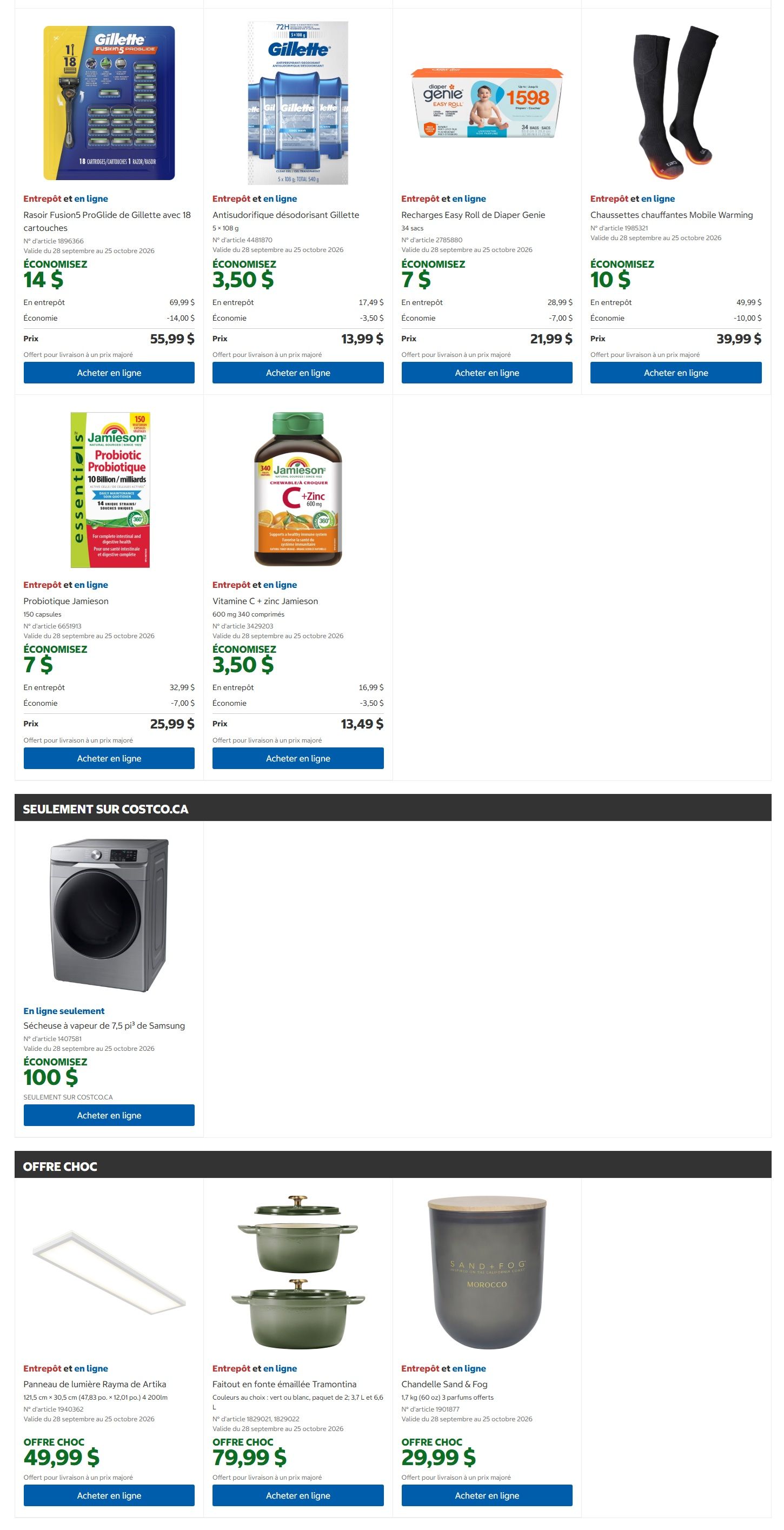 Costco (QC) Warehouse Offers September 28 to October 11