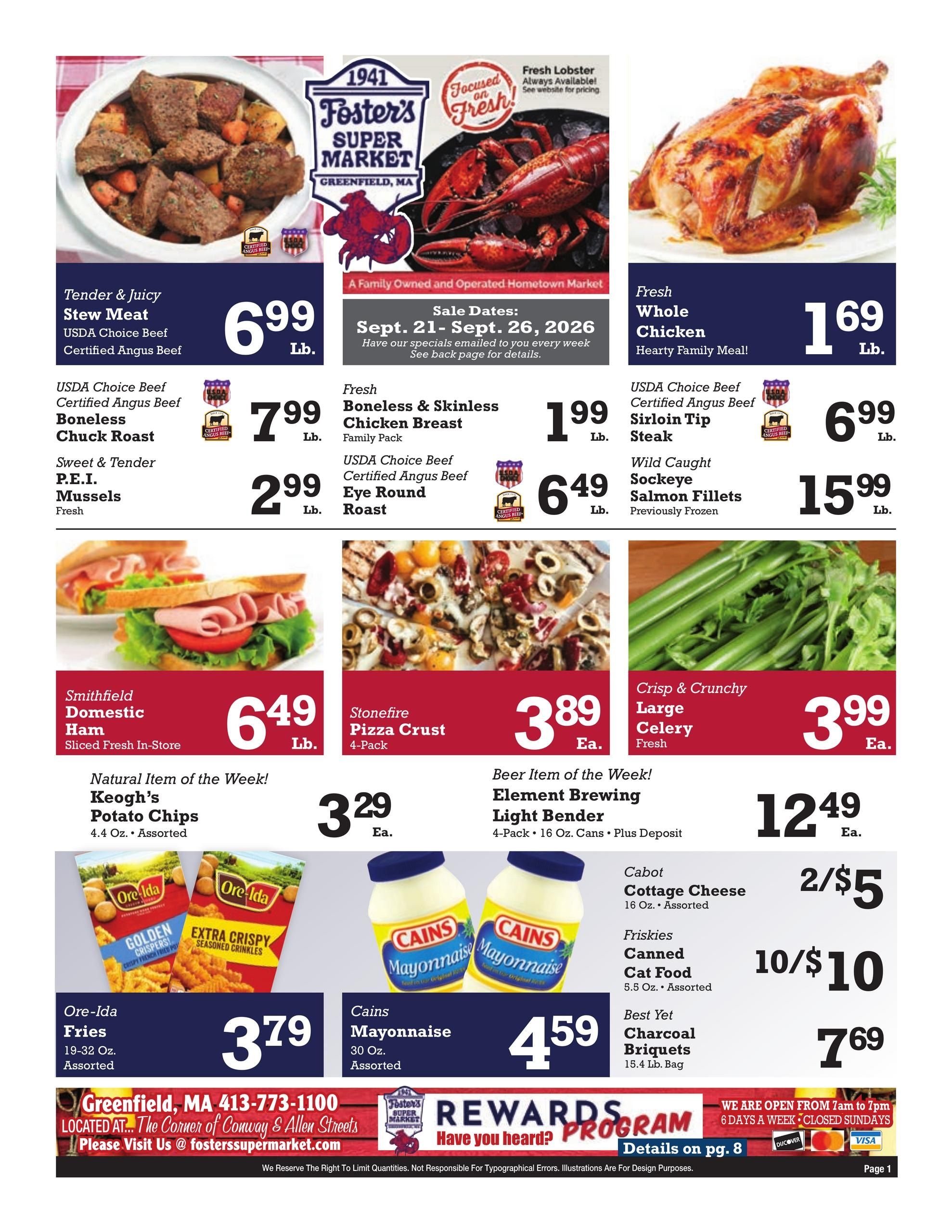 Foster's Super Market (Adams Area, MA) Weekly Ad September 28 - October 3, 2026