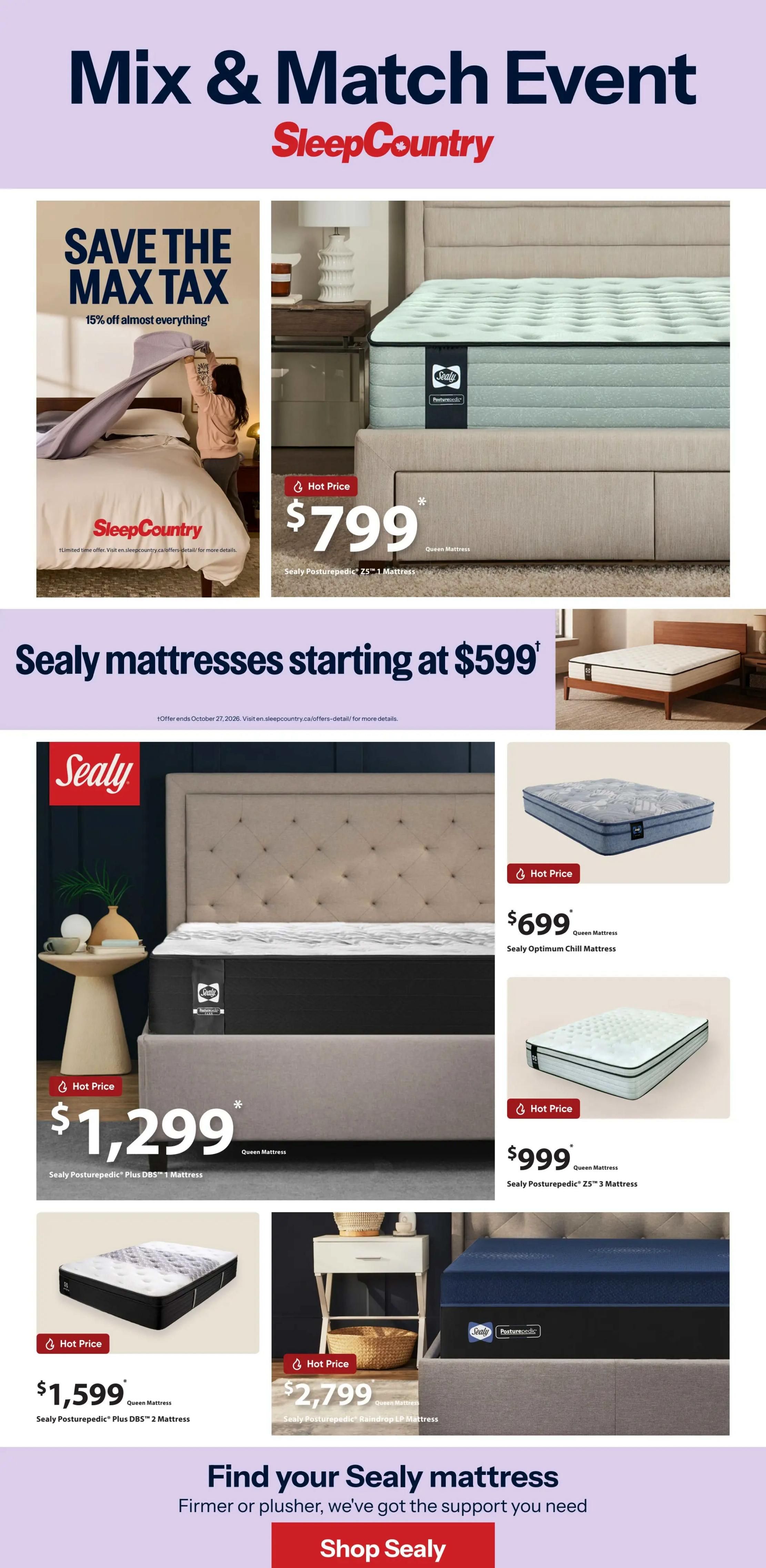 Sleep Country Flyer September 30 to October 6