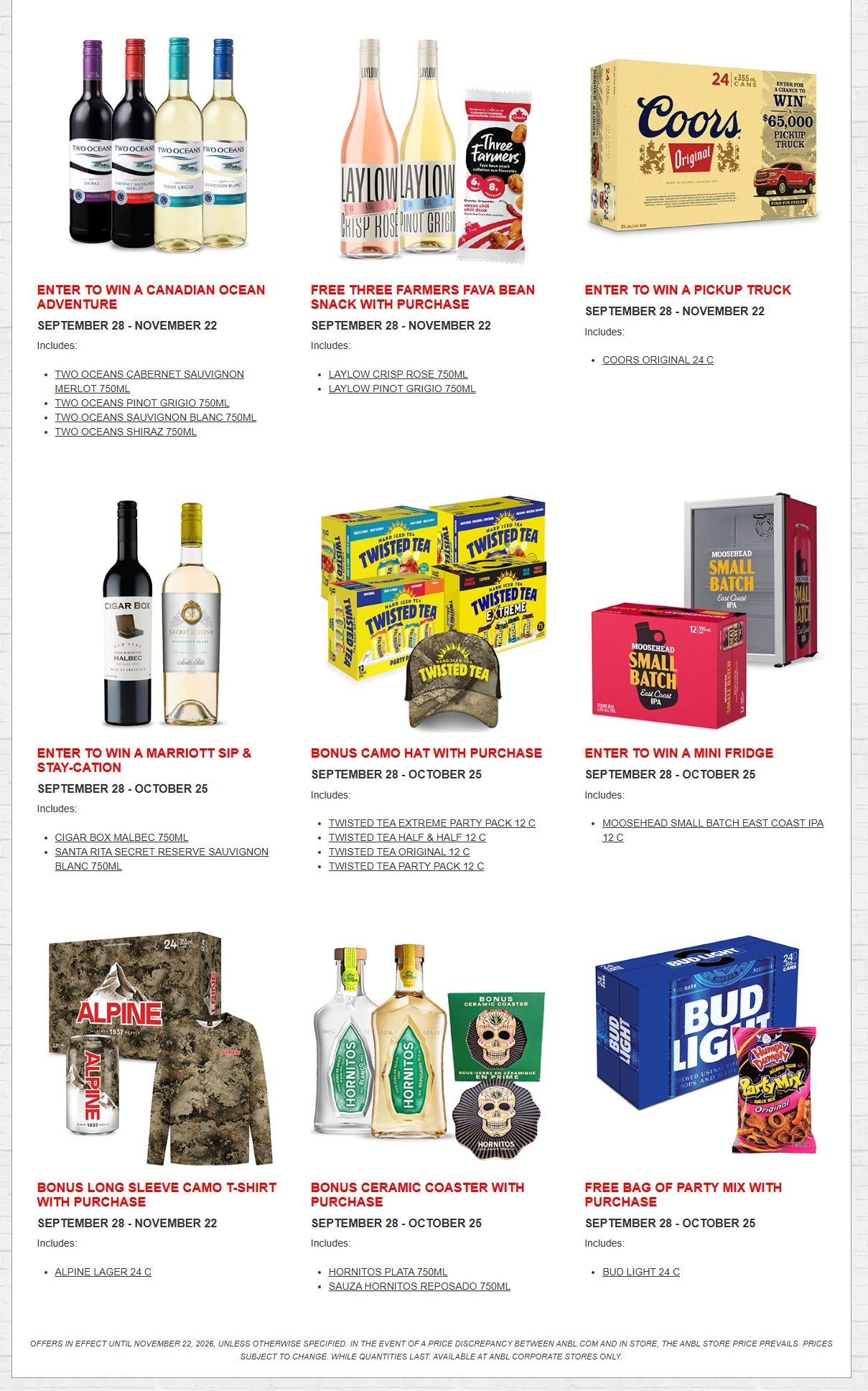 ANBL Hot Deals Flyer September 28 to November 22