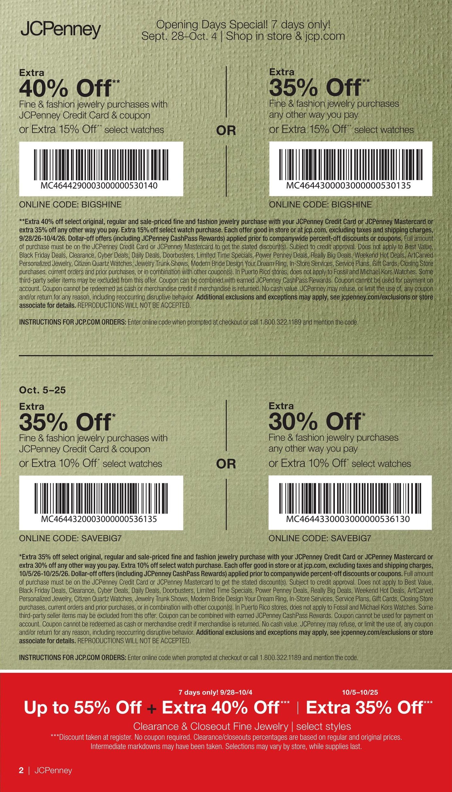 JCPenney Our Biggest Jewelry Sale of the Season Weekly Ad September 28 - October 25, 2026
