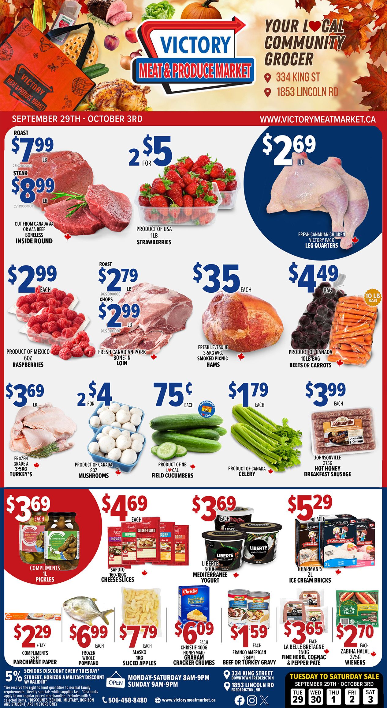 Victory Meat Market Flyer September 29 to October 3