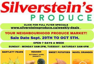 Silverstein's Produce Flyer September 29 to October 5