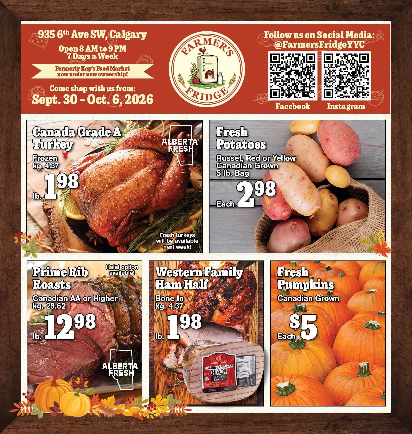 Farmer’s Fridge Flyer September 30 to October 6