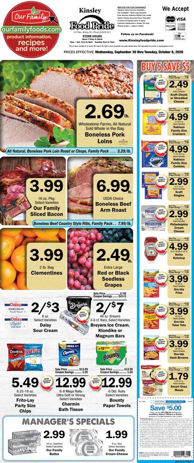 Kinsley Food Pride Weekly Ad September 30 - October 6, 2026