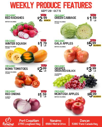 Pomme Natural Market Weekly Produce Flyer September 29 to October 5