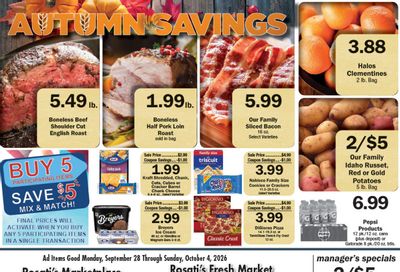 Rosati's Marketplace Weekly Ad September 28 - October 4, 2026