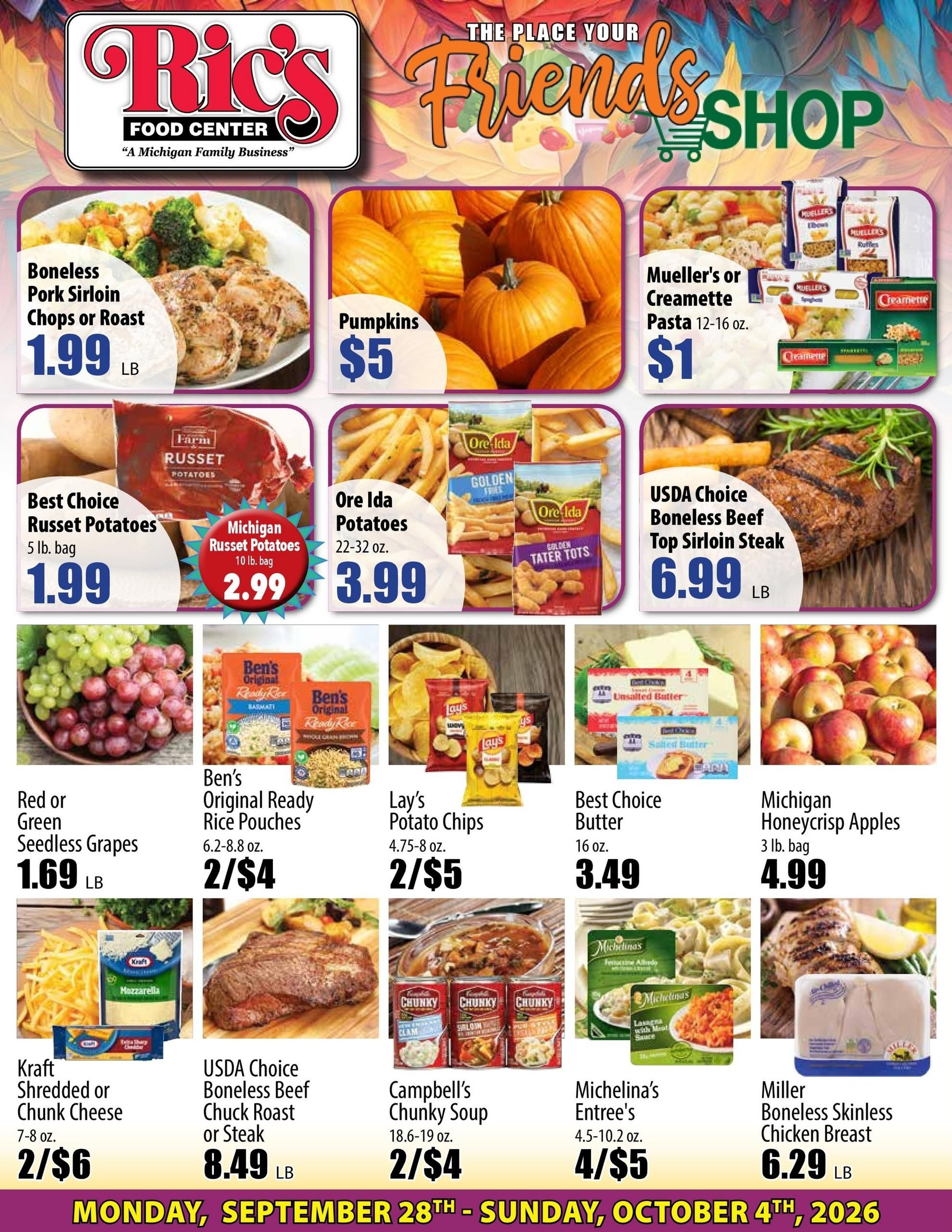 Ric's Food Center Weekly Ad September 28 - October 4, 2026