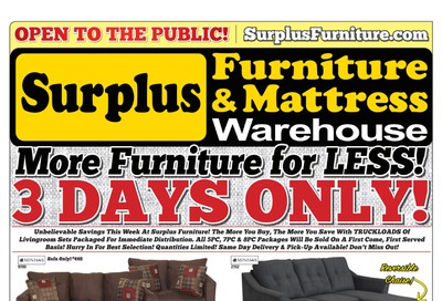 Surplus Furniture & Mattress Warehouse (Winnipeg) Flyer November 19 to 25