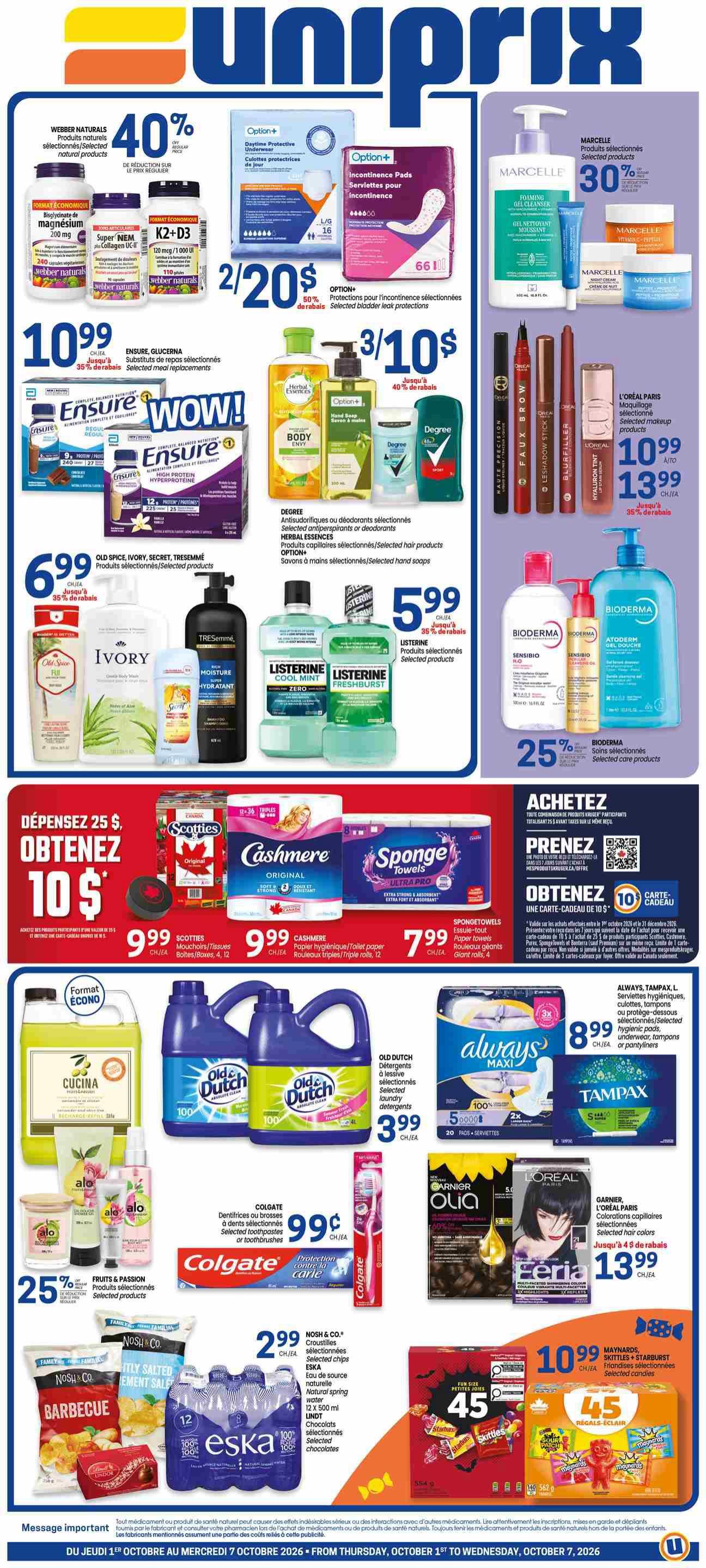Uniprix Flyer October 1 to 7