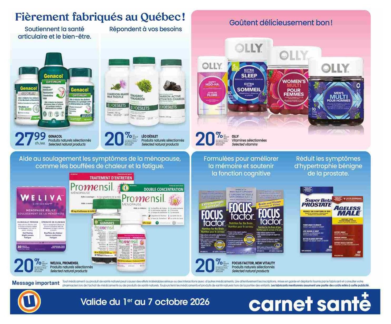 Uniprix Flyer October 1 to 7