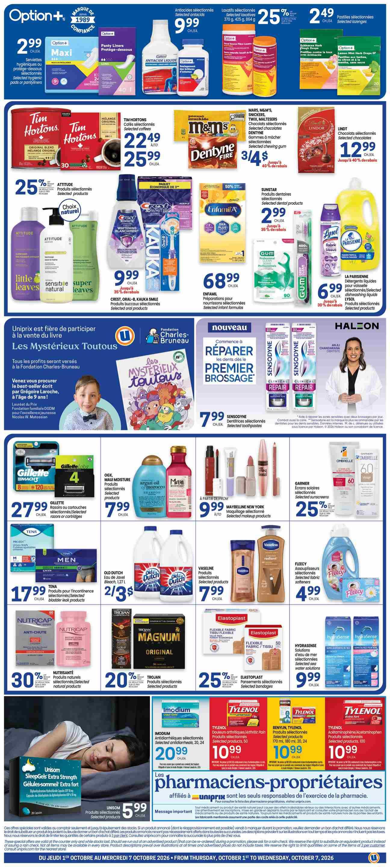 Uniprix Flyer October 1 to 7