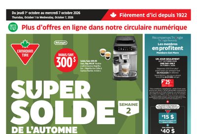 Canadian Tire (QC) Flyer October 1 to 7