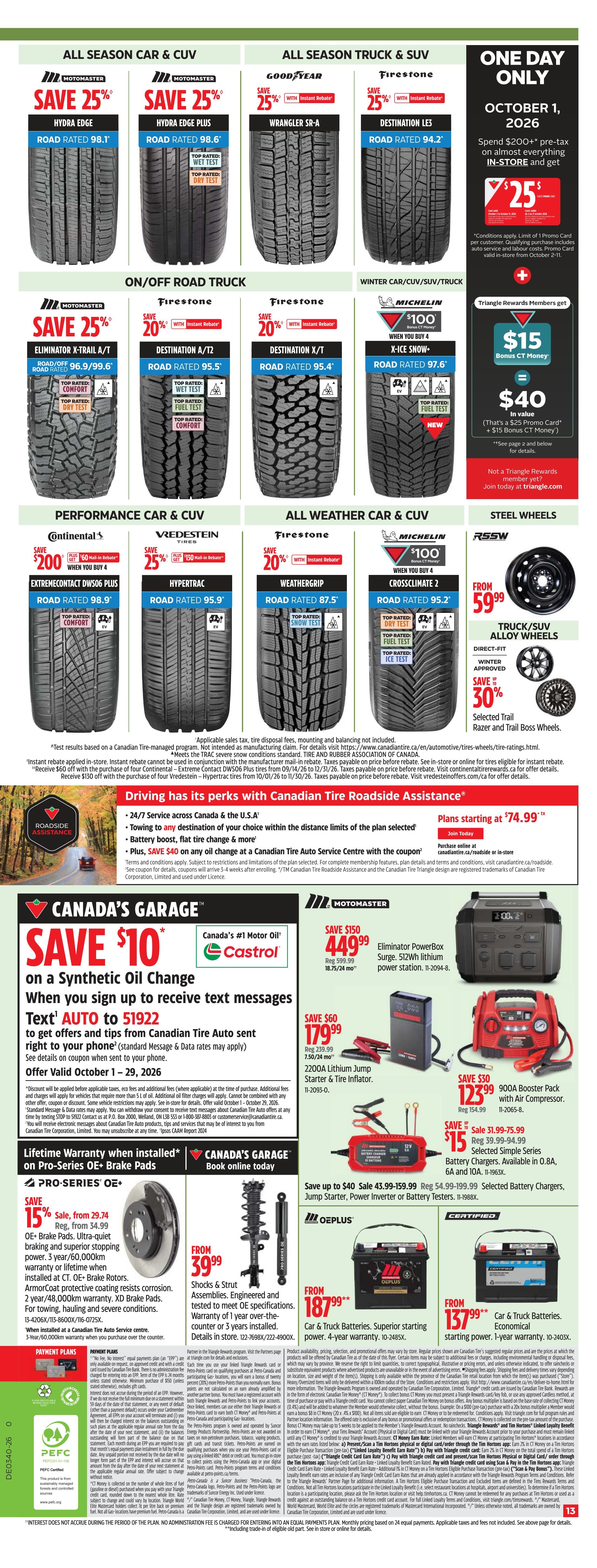 Canadian Tire (West) Flyer October 1 to 8