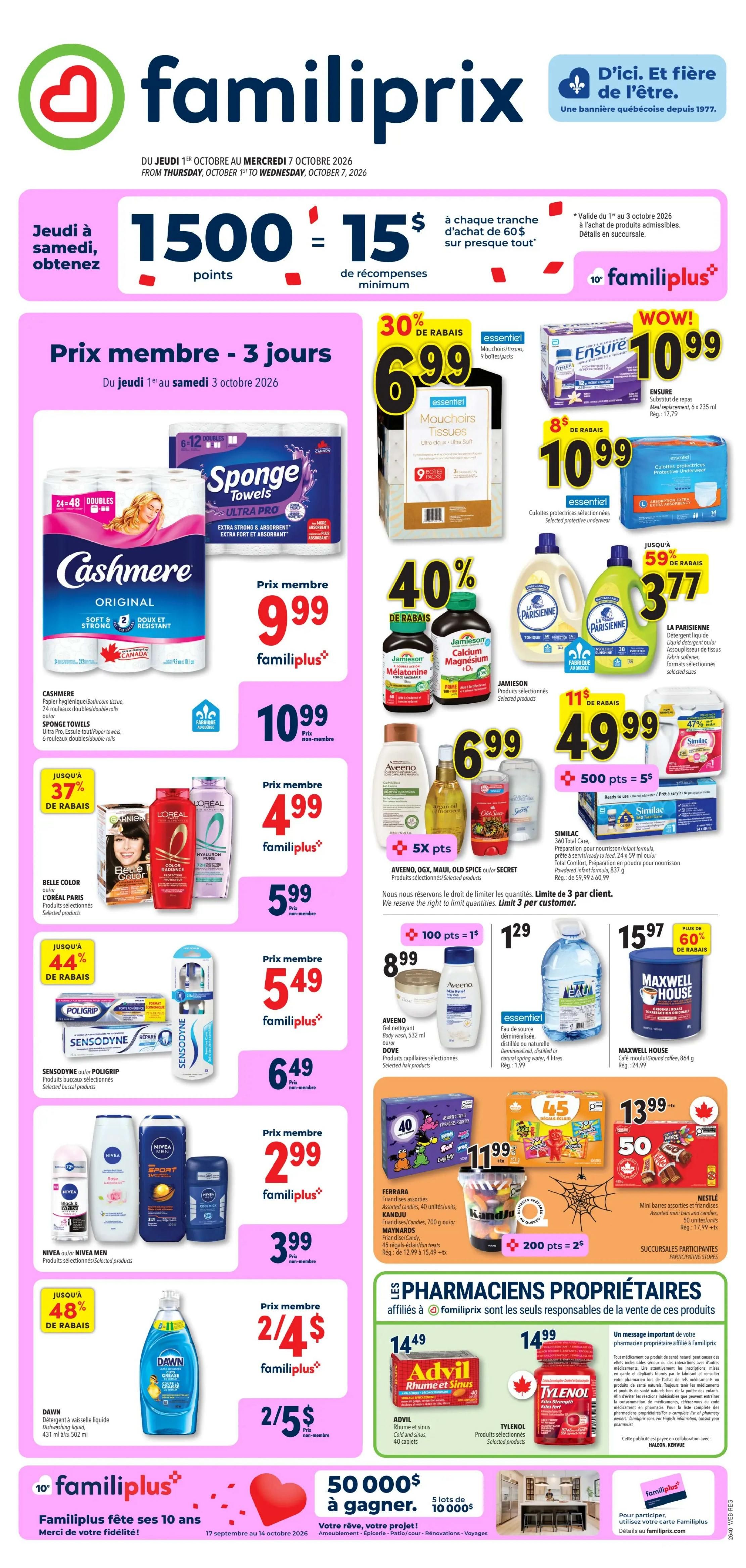 Familiprix Flyer October 1 to 7