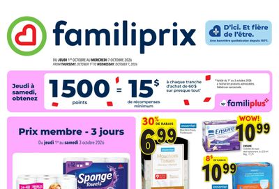 Familiprix Flyer October 1 to 7