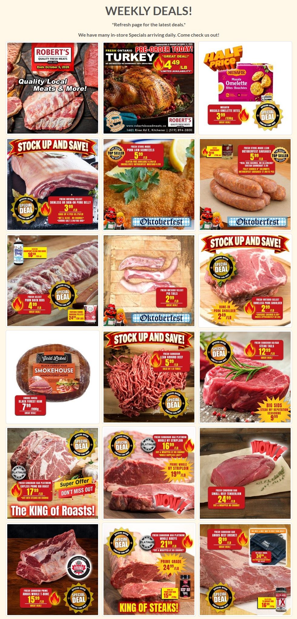 Robert's Quality Fresh Meats Flyer September 28 to October 5