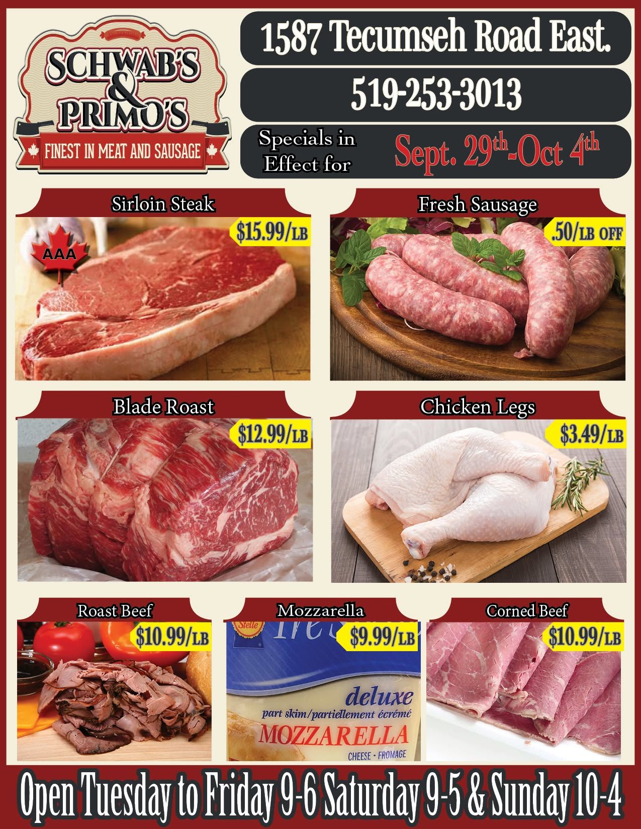 Schwab's & Primo's Flyer September 29 to October 4