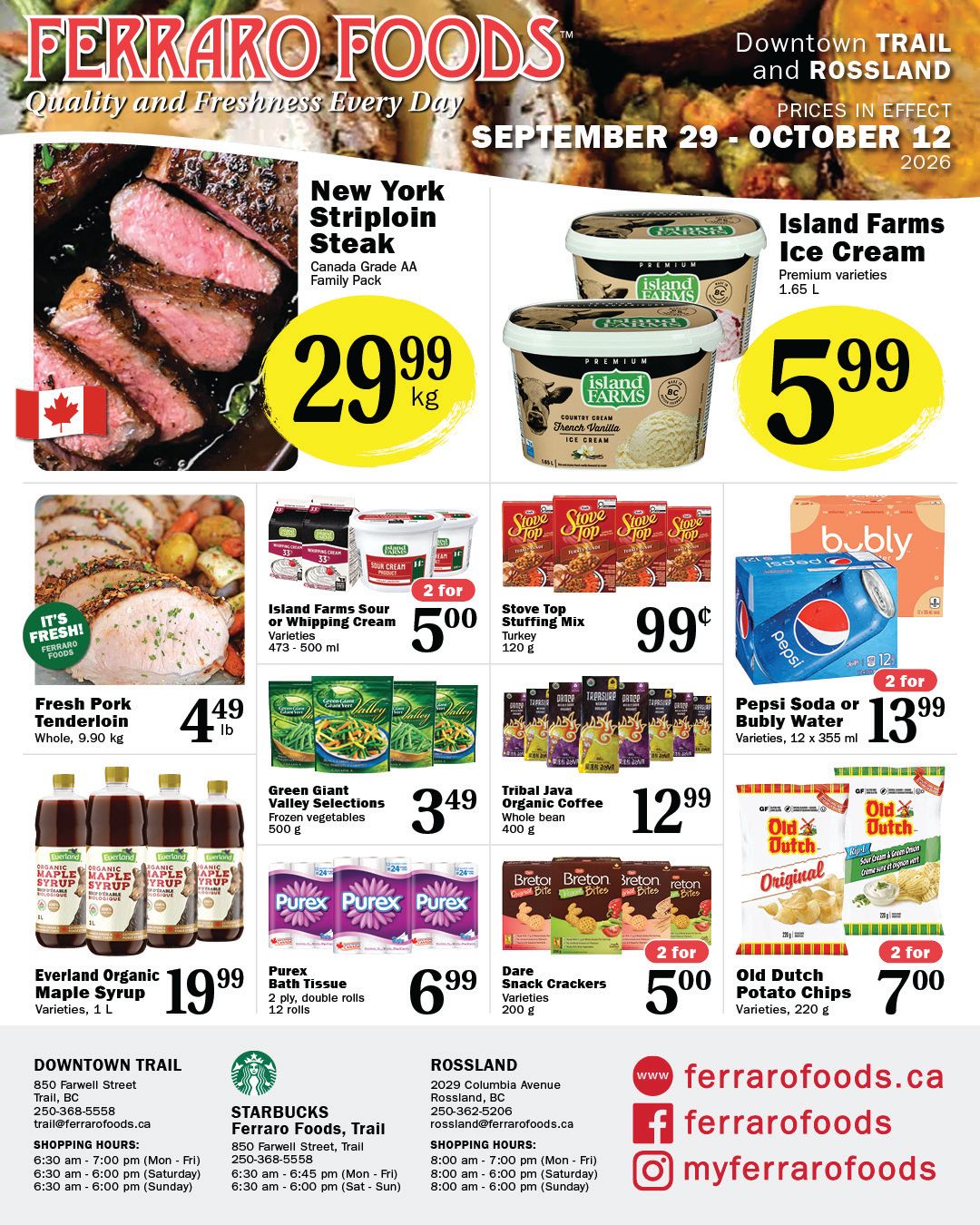 Ferraro Foods Bi-Weekly Flyer September 29 to October 12