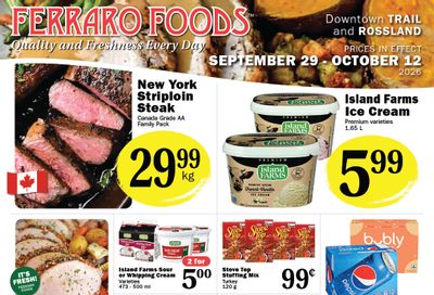 Ferraro Foods Bi-Weekly Flyer September 29 to October 12