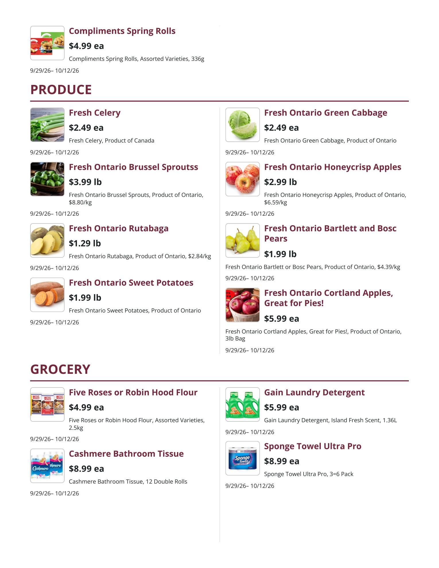 Kudrinko's Flyer September 29 to October 12