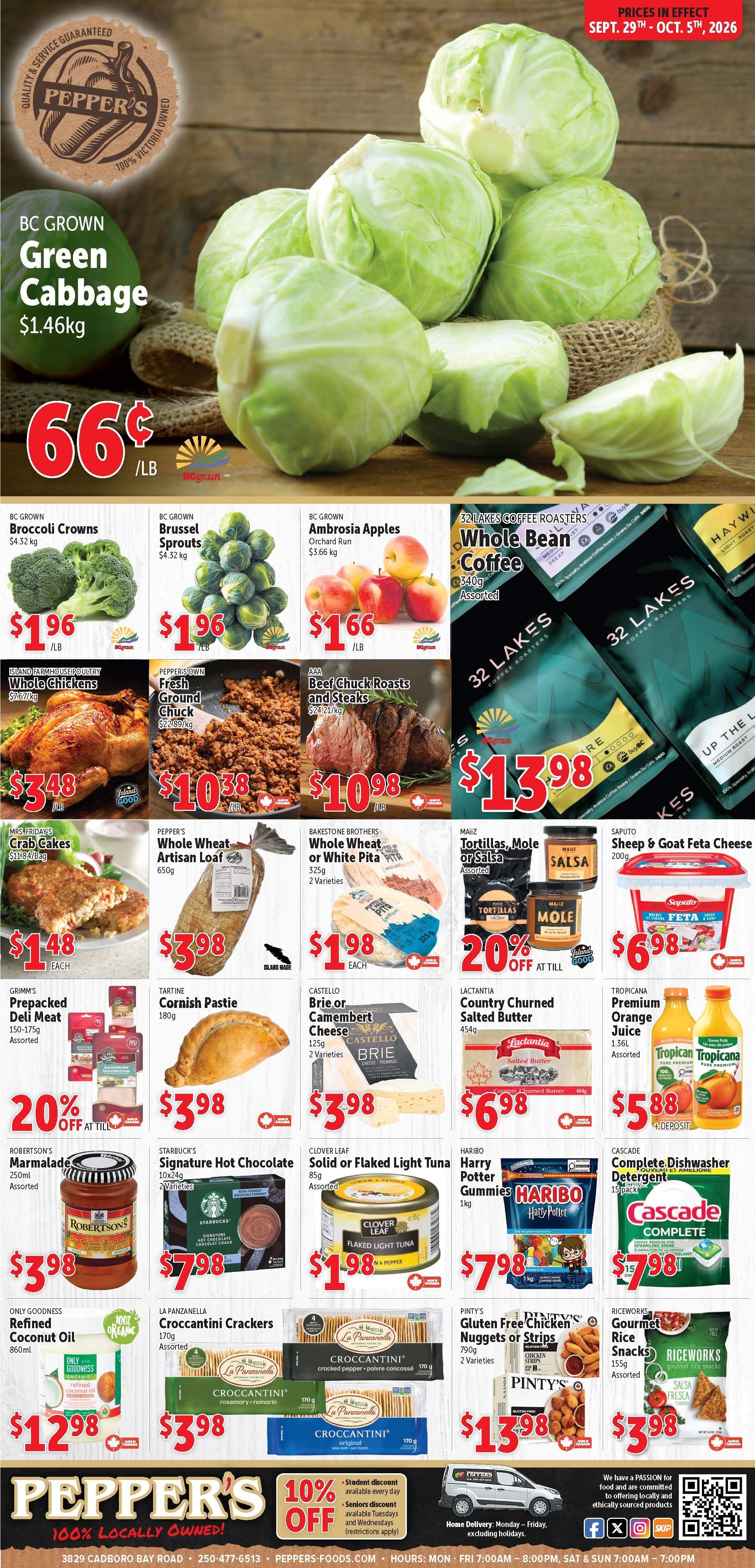 Pepper's Foods Flyer September 29 to October 5