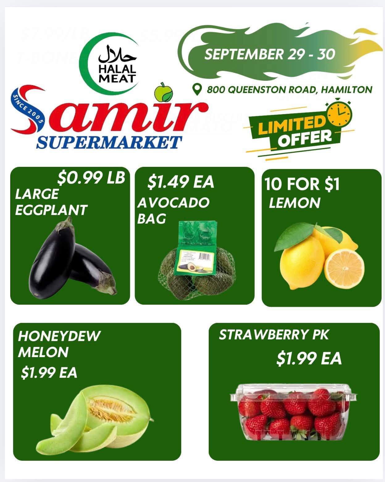 Samir Supermarket (Hamilton) Flyer September 29 and 30