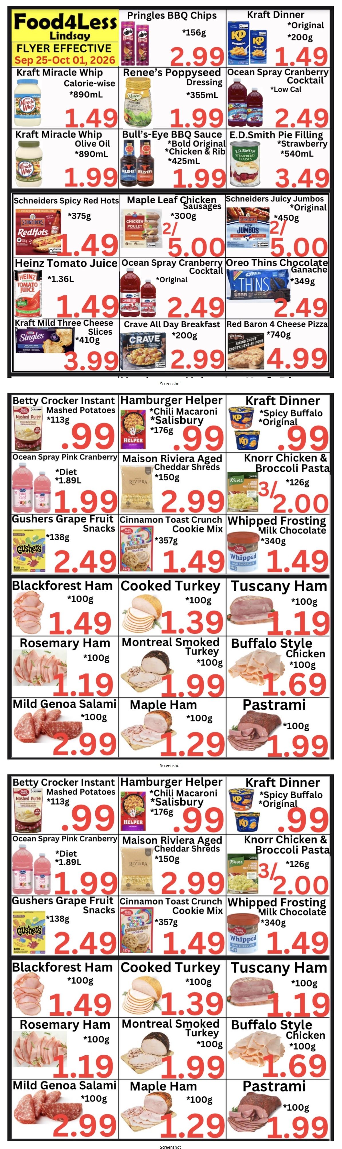Food 4 Less (Lindsay) Flyer September 25 to October 1