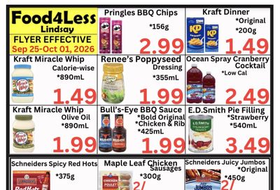 Food 4 Less (Lindsay) Flyer September 25 to October 1