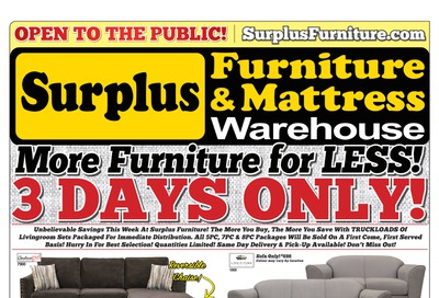 Surplus Furniture & Mattress Warehouse (St. John's) Flyer November 19 to 25