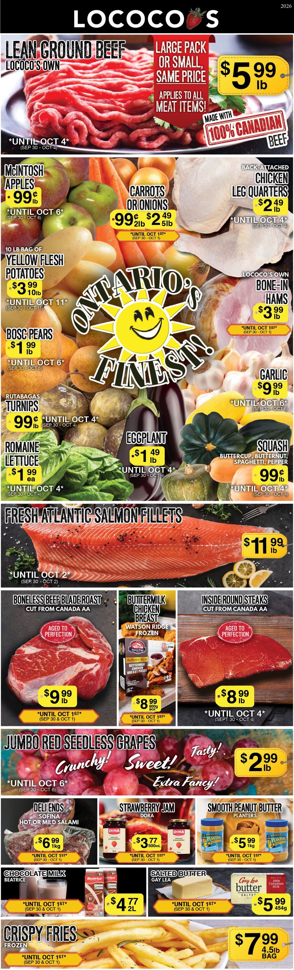 Lococo's Flyer September 30 to October 4