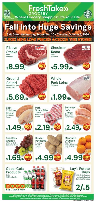 FreshTake Grocery Weekly Ad September 30 - October 6, 2026