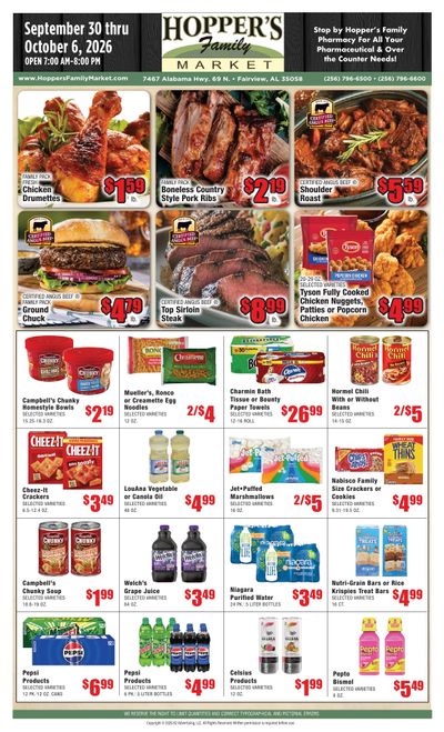 Hopper's Family Market Weekly Ad September 30 - October 6, 2026