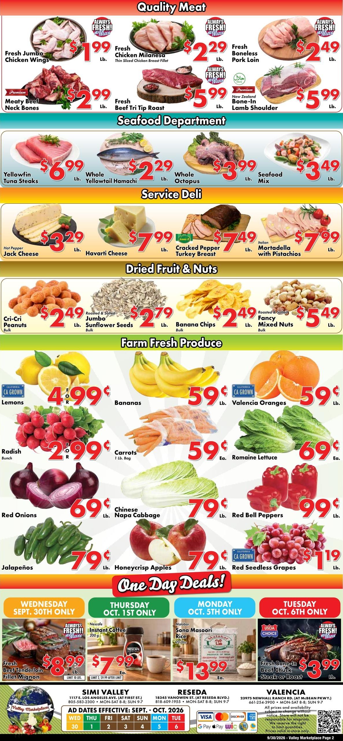 Valley Marketplace Weekly Ad September 30 - October 6, 2026